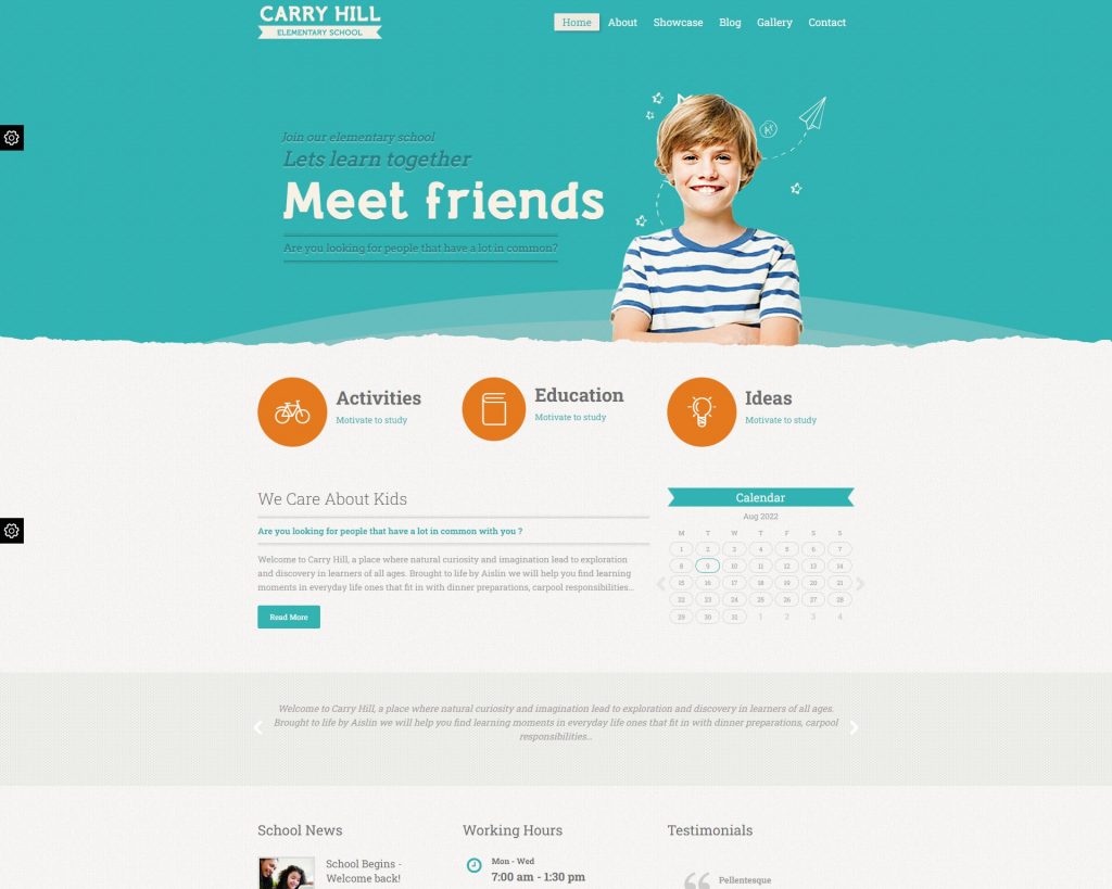 Hình đại diện Giao diện mẫu website giáo dục Carry Hill