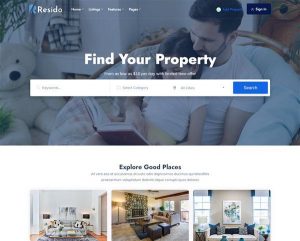 Hình đại diên Mẫu website bất động sản Resido