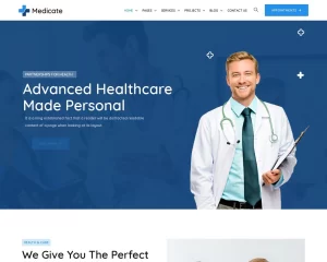 Hình đại diện mẫu website bệnh viên medicate