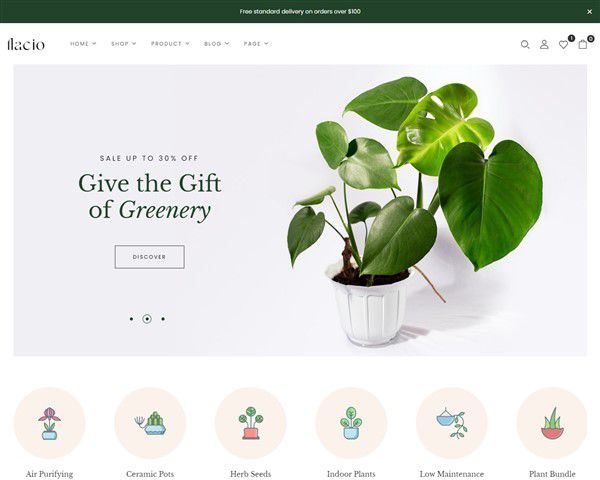 Hình đại diện Mẫu website cây cảnh Flacio Flat