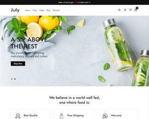 Hình đại diên Mẫu website cửa hàng trái cây July ảnh bìa