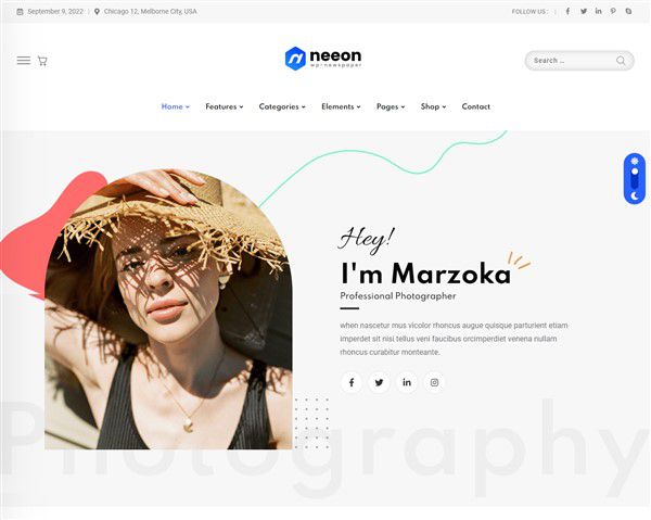 Hình đại diên Mẫu website dịch vụ chụp hình Neeon