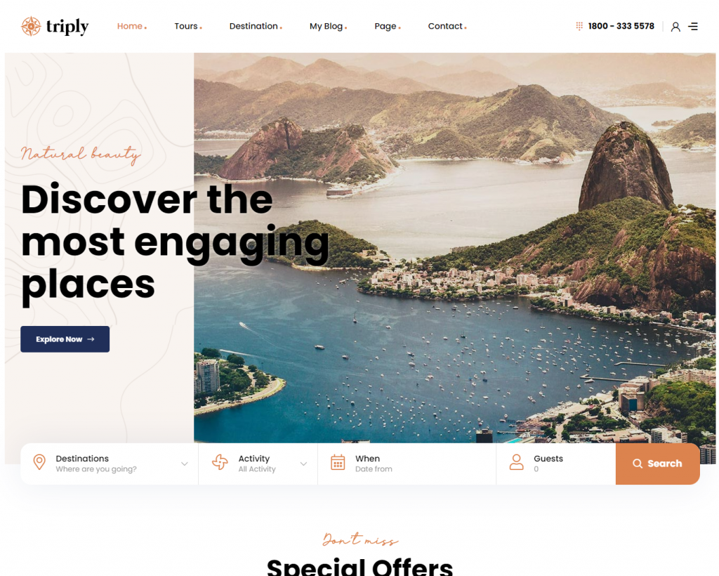 Hình đại diện Mẫu website du lịch Triply