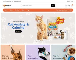 Hình đại diên Mẫu website chăm sóc thú cưng Petio