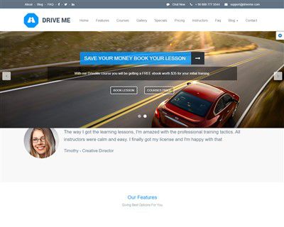 Mẫu website dạy lái xe Driveme hình đại diện