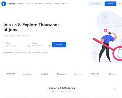 Mẫu website dịch vụ việc làm Superio hình đại diện