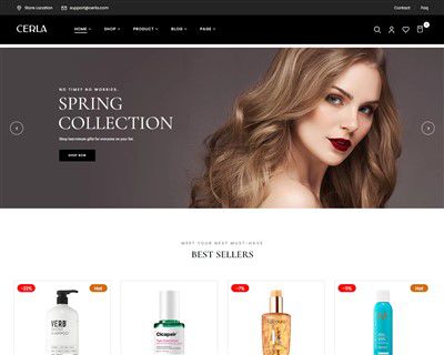Mẫu website mỹ phẩm Cerla Unique hình đại diện