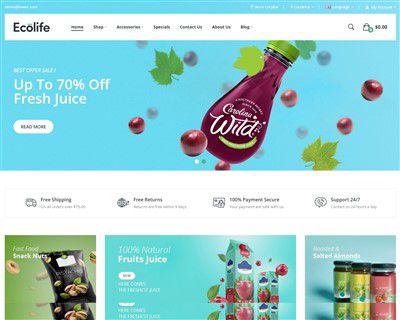 Mẫu website rau quả Ecolife hình đại diện