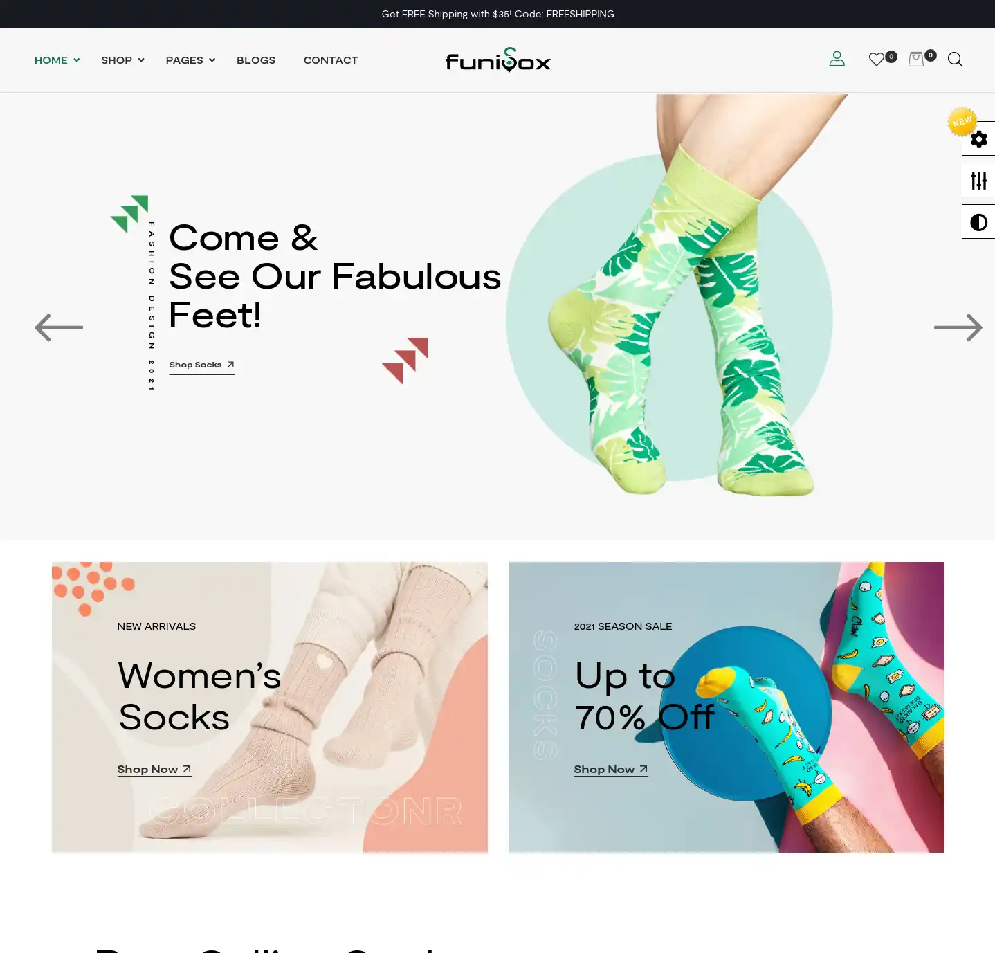 Mẫu giao diện website Vớ Funisox chuẩn SEO, chuyên nghiệp hình nền