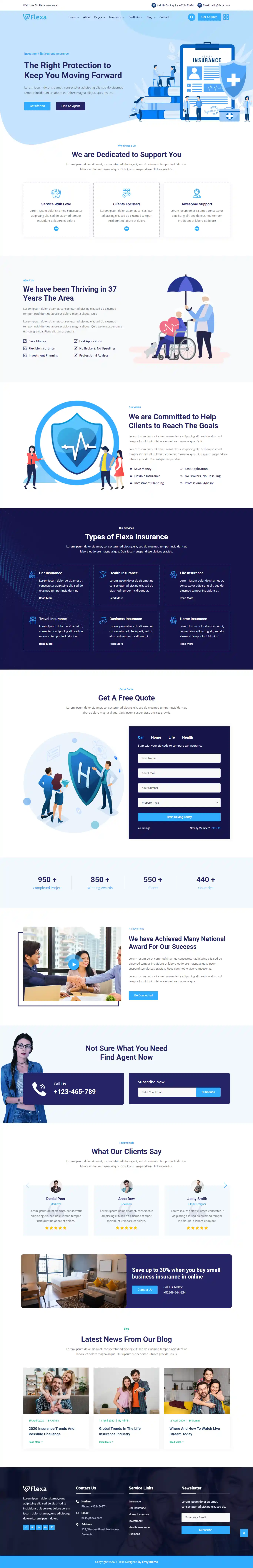 Mẫu website bảo hiểm flexa