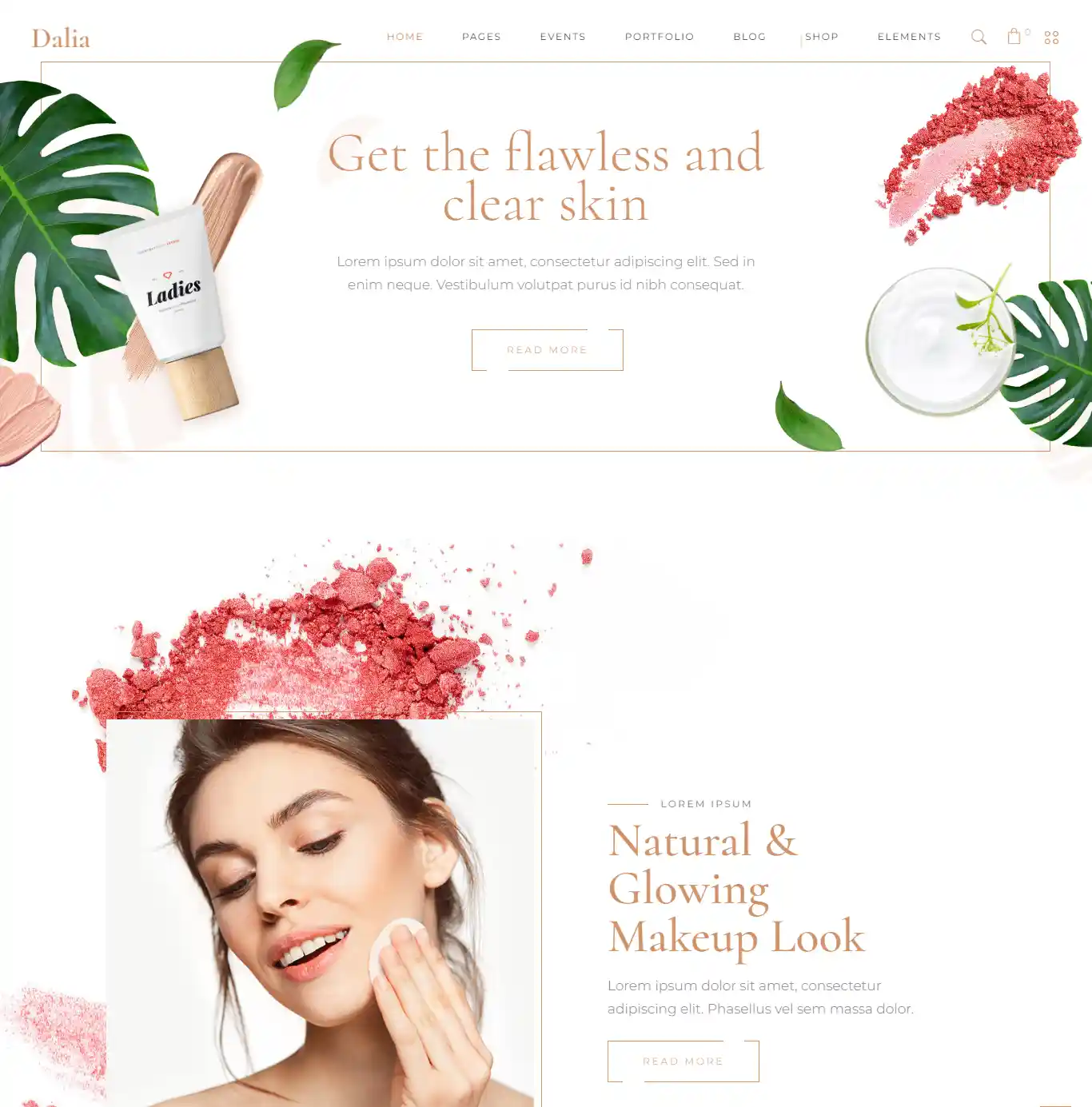 Mẫu website Trang điểm Dalia – dịch vụ làm đẹp chuyên nghiệp hình đại diện