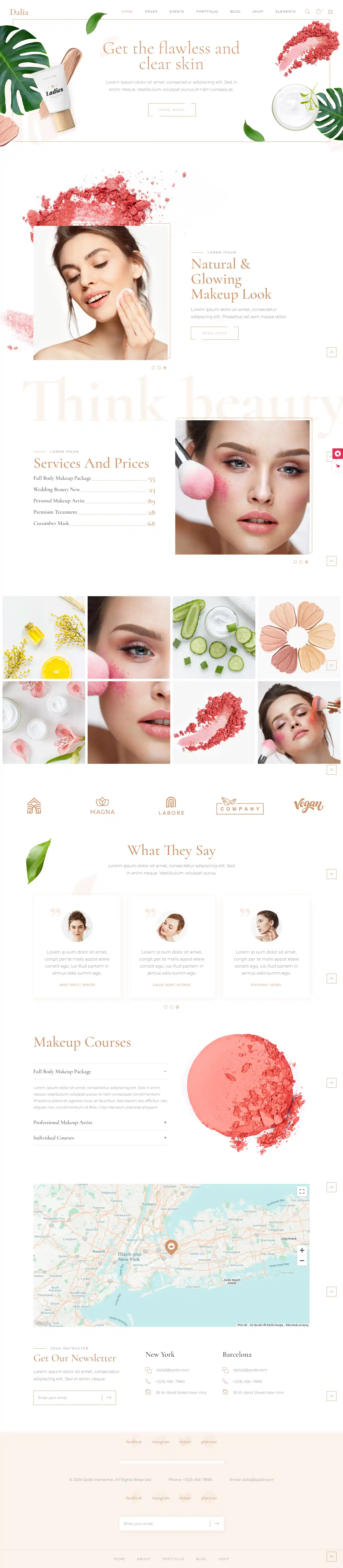 Mẫu website Trang điểm Dalia – dịch vụ làm đẹp chuyên nghiệp