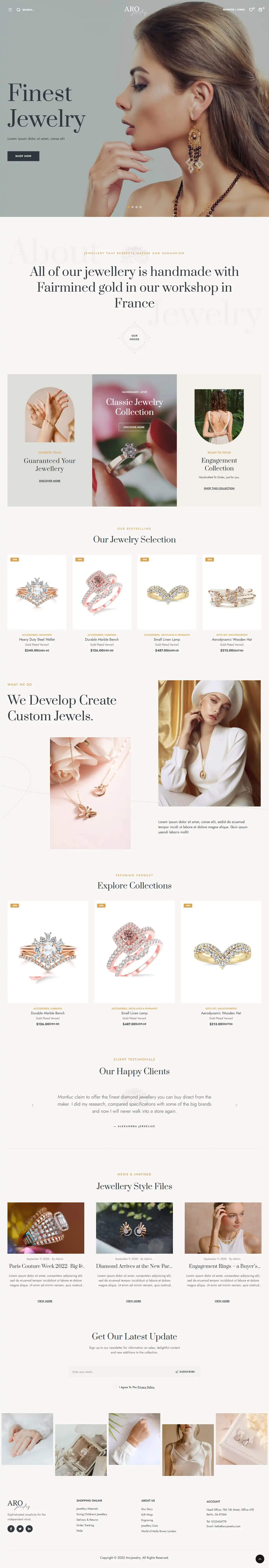 Aro: Mẫu Website Trang Sức Cao Cấp - Chuẩn SEO Google
