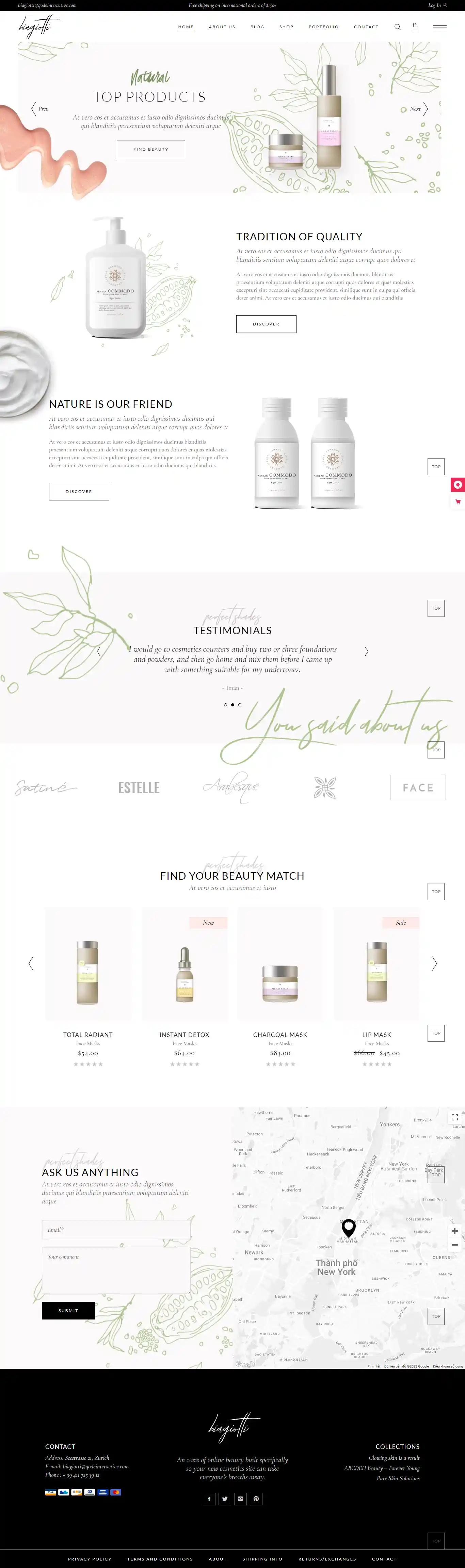 Biagiotti - Giao Diện Web Mỹ Phẩm Thiên Nhiên Chuẩn SEO