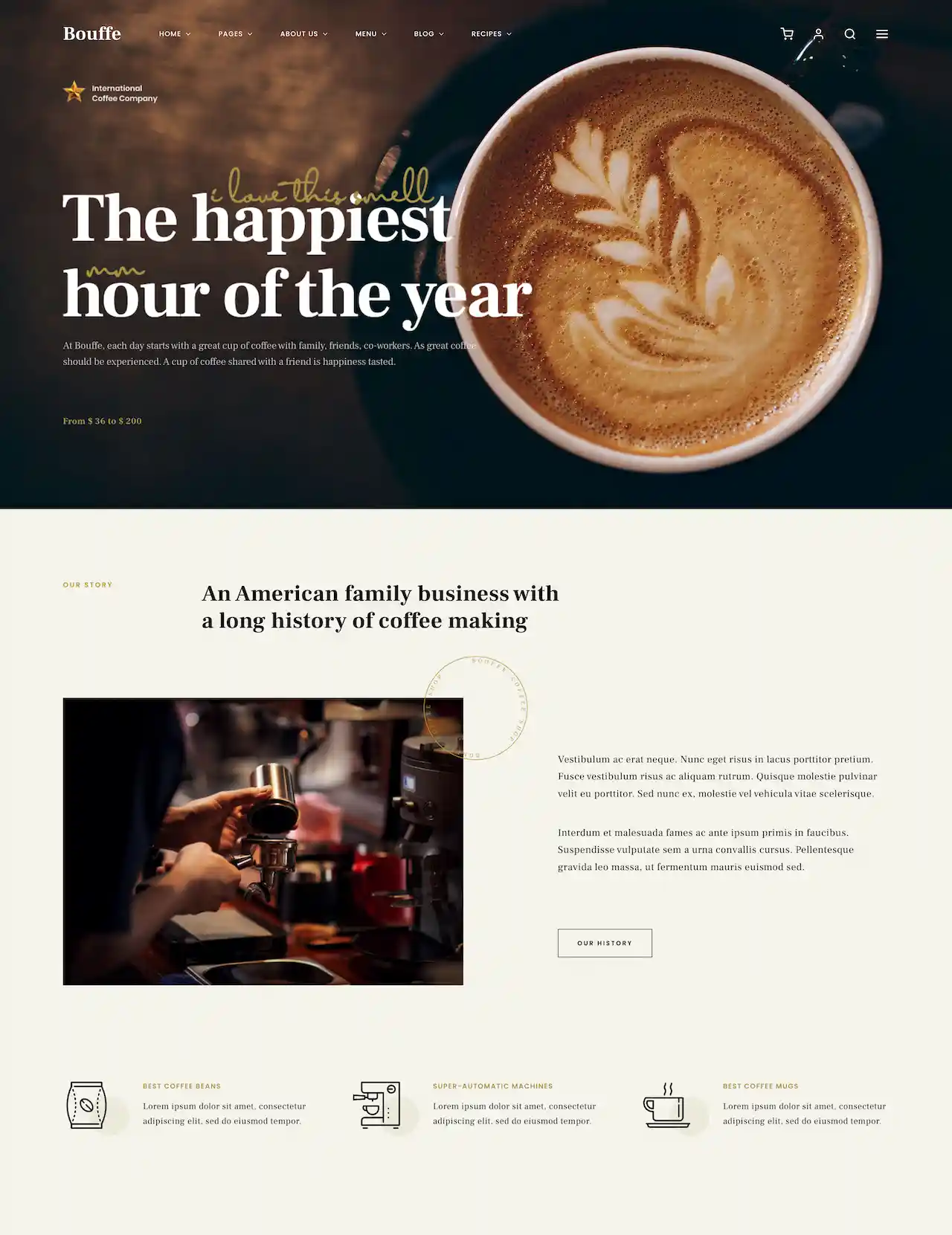 Bouffe – Giao diện website quán cà phê hiện đại hình đại diện