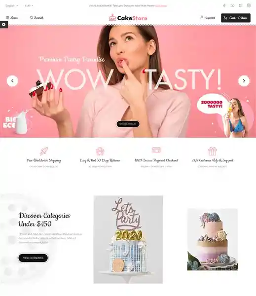 Cakestore - Giao Diện Web Bánh Sự Kiện & Bánh Cưới hình nền