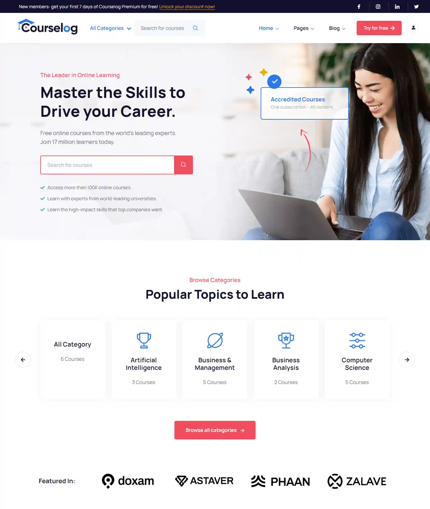Courselog - Giao Diện Web Giáo Dục & Khóa Học Chuẩn SEO hình đại diện