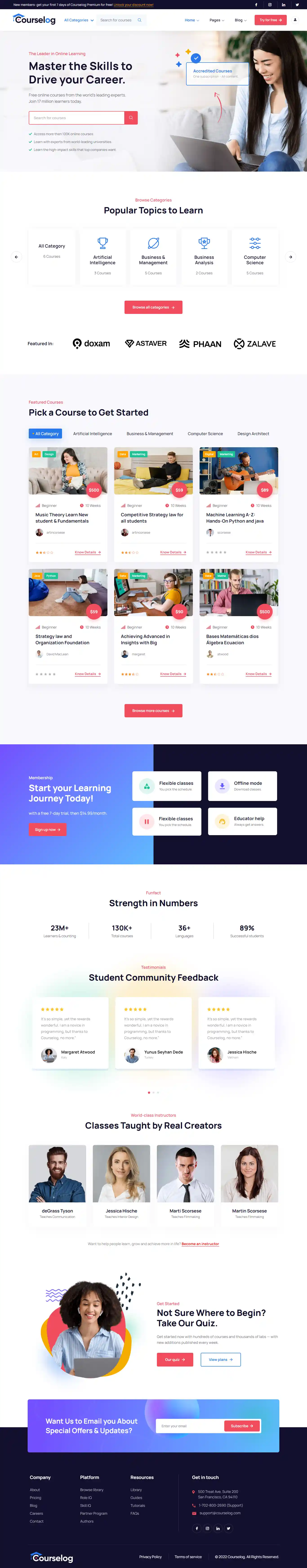 Courselog - Giao Diện Web Giáo Dục & Khóa Học Chuẩn SEO