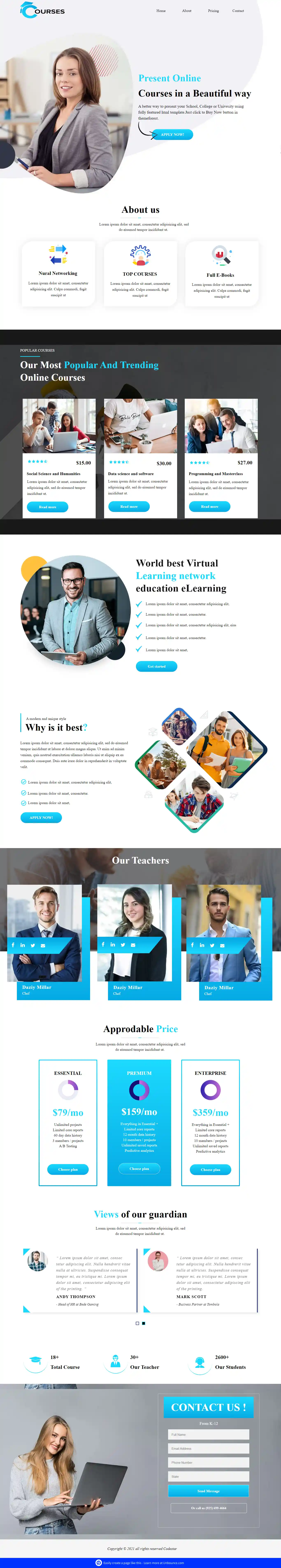 Courses – Giao diện website giáo dục hiện đại