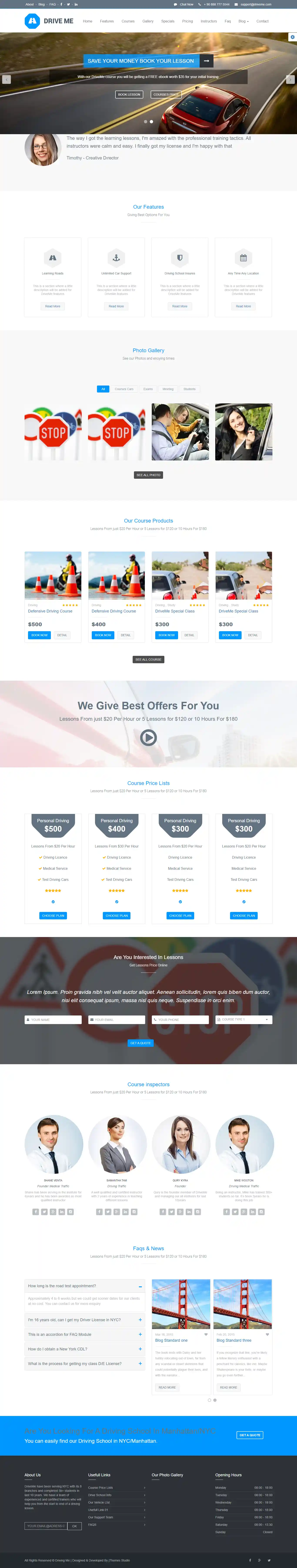 Driveme: Mẫu Website Dạy Lái Xe & Sát Hạch GPLX Chuẩn SEO