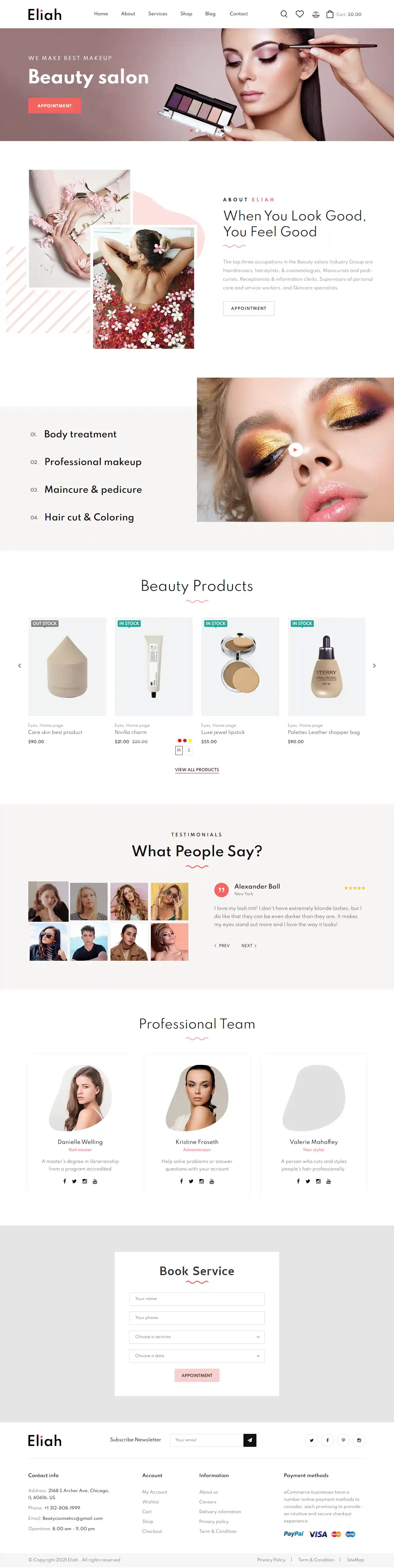 Eliah: Mẫu Website Nhãn Hàng Son Môi & Dầu Thơm Chuẩn SEO