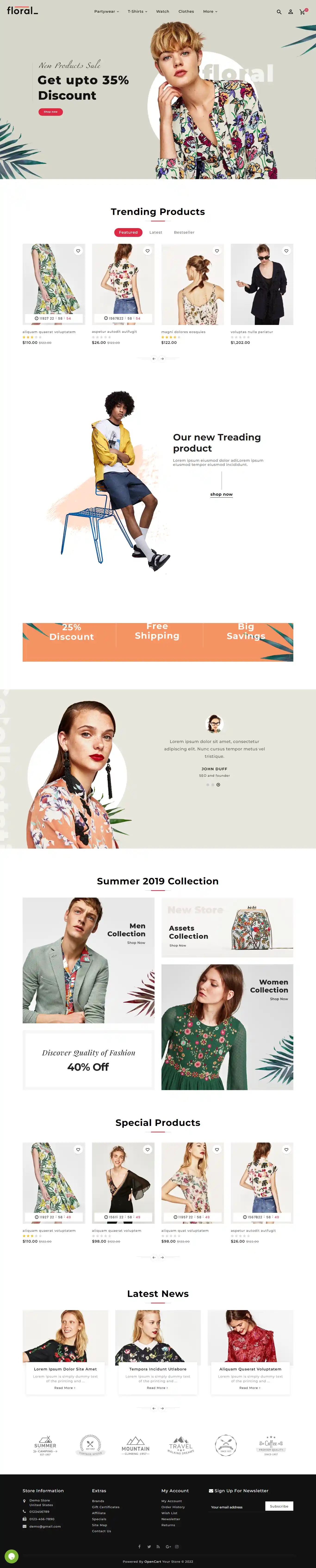 Floral: Mẫu Website Thời Trang Nhập Khẩu Chuẩn SEO