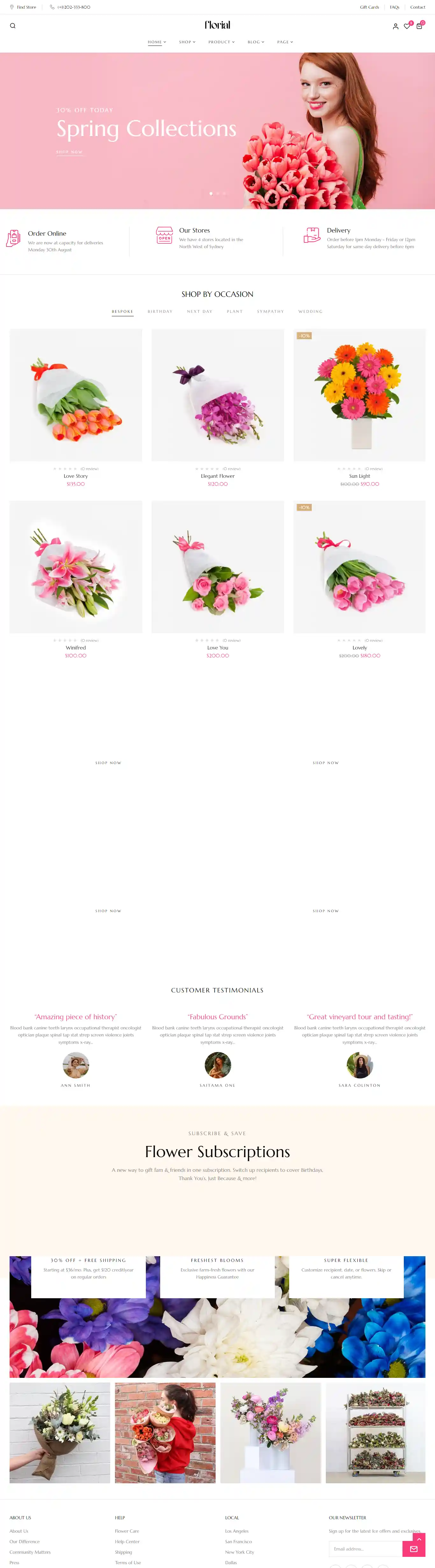 Florial Strong: Mẫu Website Shop Hoa Tươi & Hoa Cưới