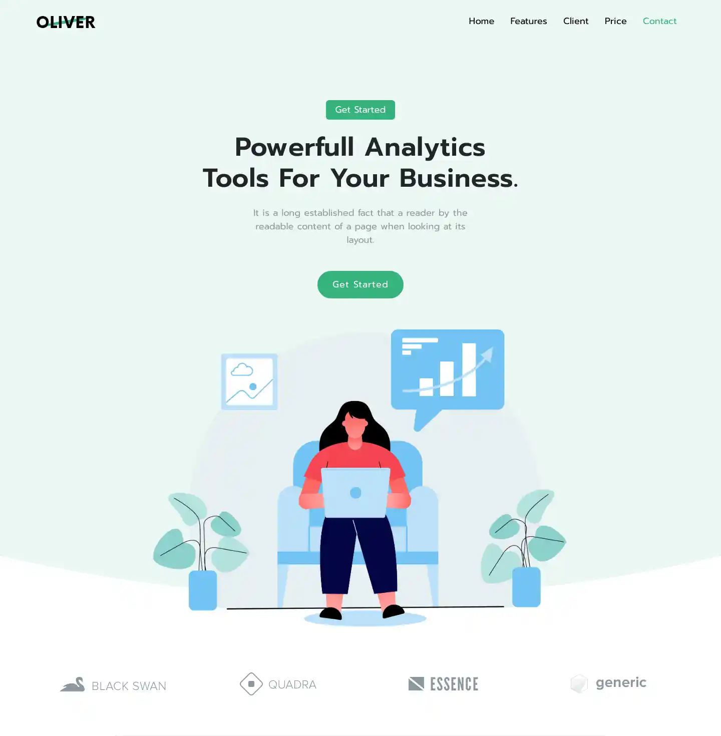 Giao diện Agency Oliver chuẩn SEO cho digital marketing hình đại diện