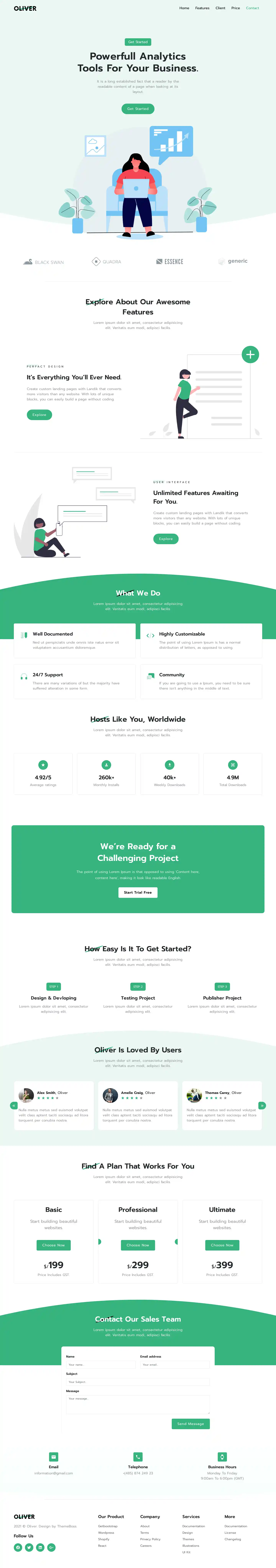 Giao diện Agency Oliver chuẩn SEO cho digital marketing
