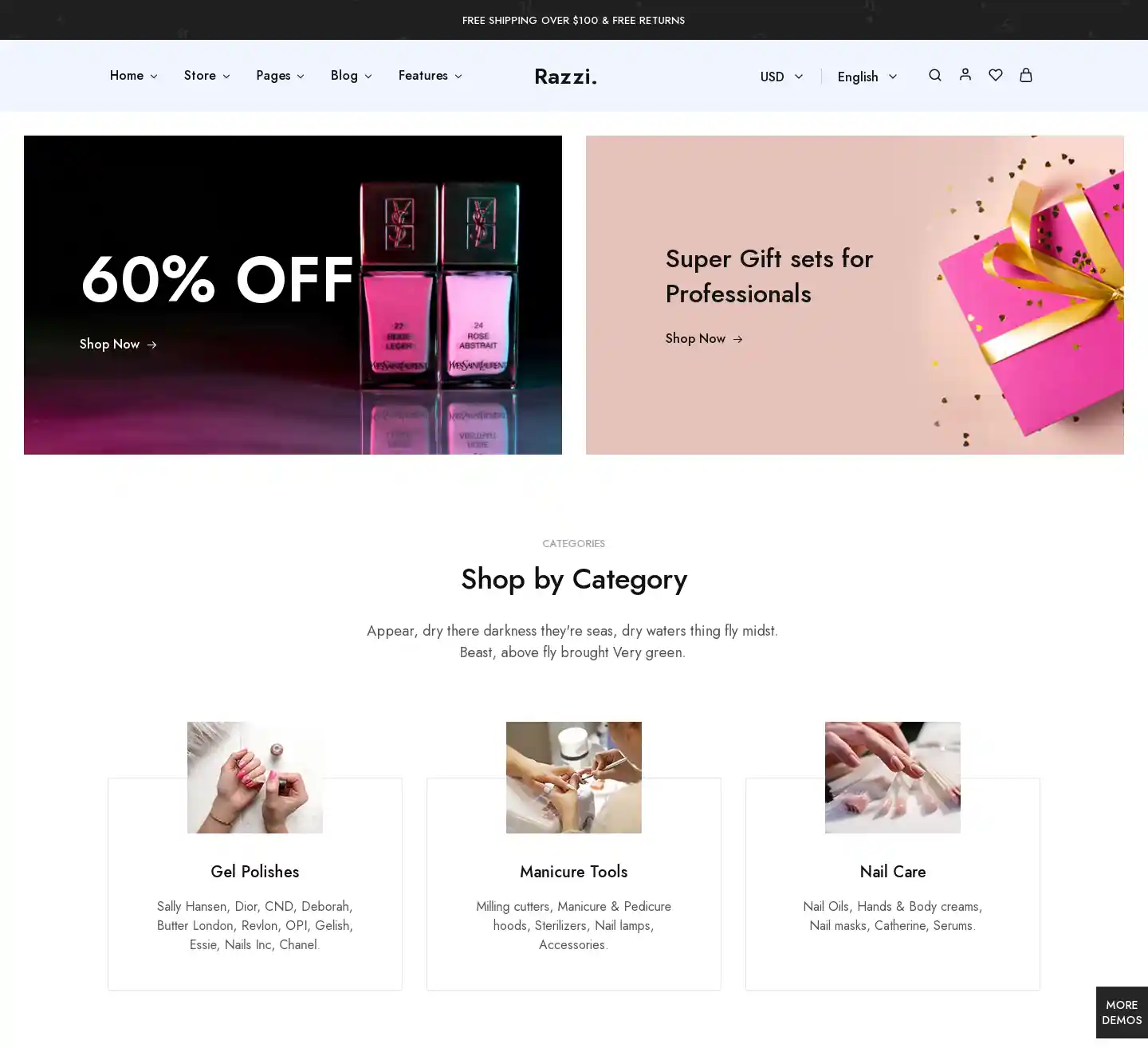 Giao diện Nails Razzi chuẩn SEO cho spa và nail hình đại diện