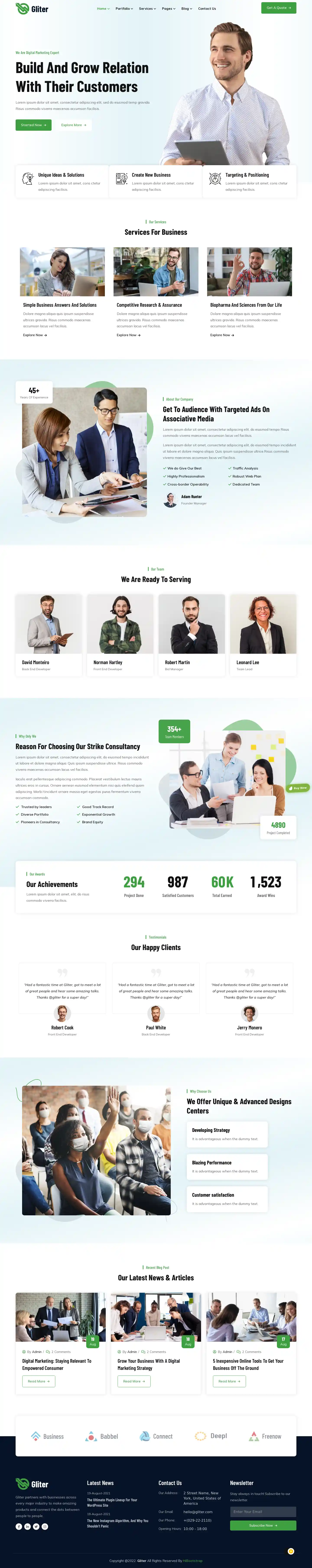 Gliter – Giao diện website marketing chuyên nghiệp