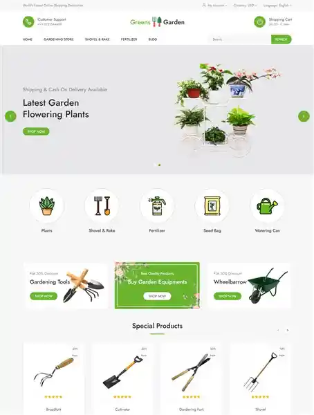 Green Garden - Giao Diện Web Công Cụ Làm Vườn Đẹp Chuẩn SEO hình đại diện