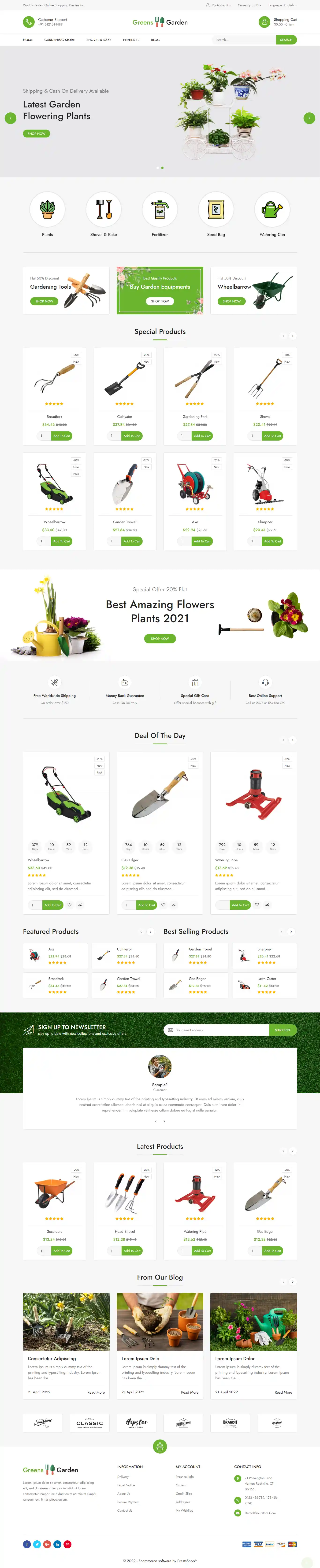 Green Garden - Giao Diện Web Công Cụ Làm Vườn Đẹp Chuẩn SEO