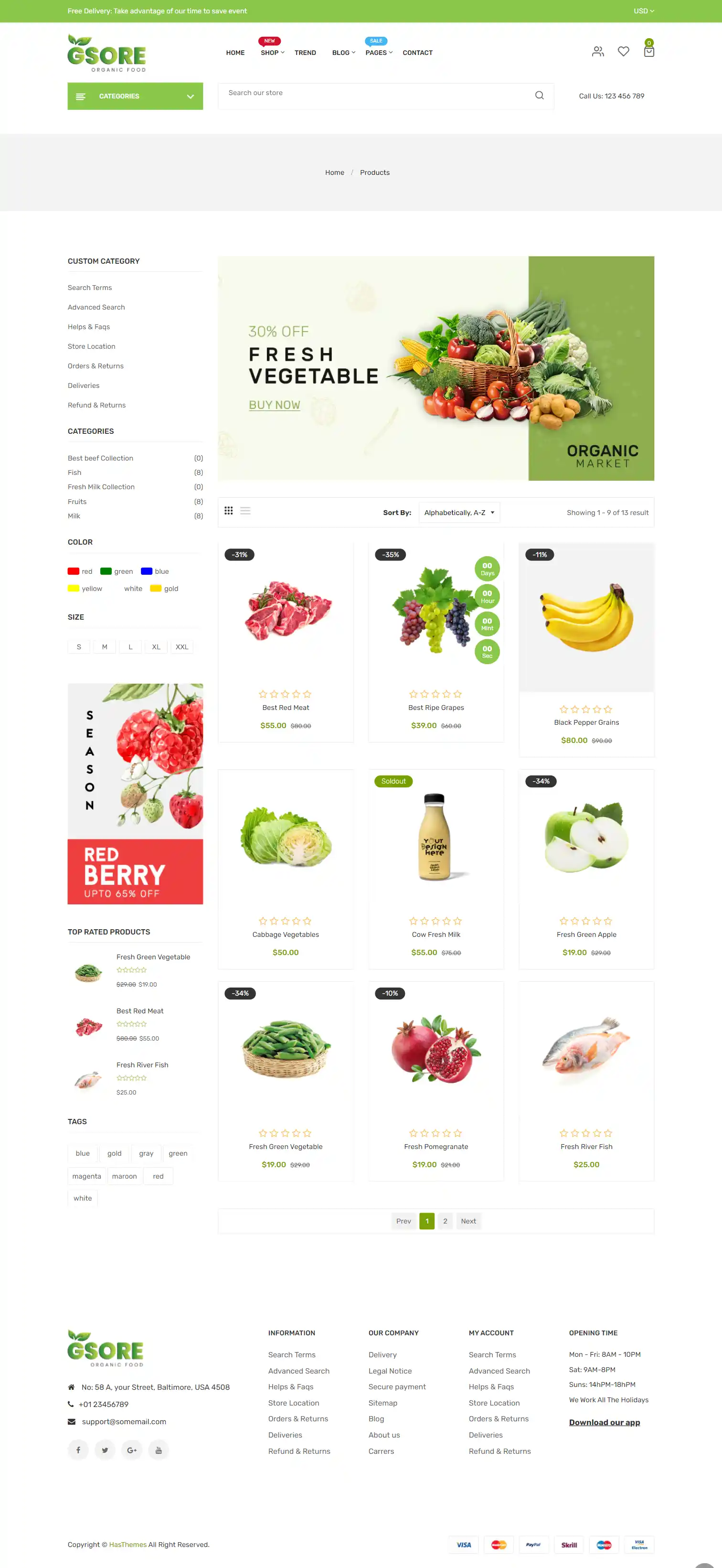 Gstore: Mẫu Website Thực Phẩm Sạch Chuẩn SEO & Đặt Hàng Nhanh