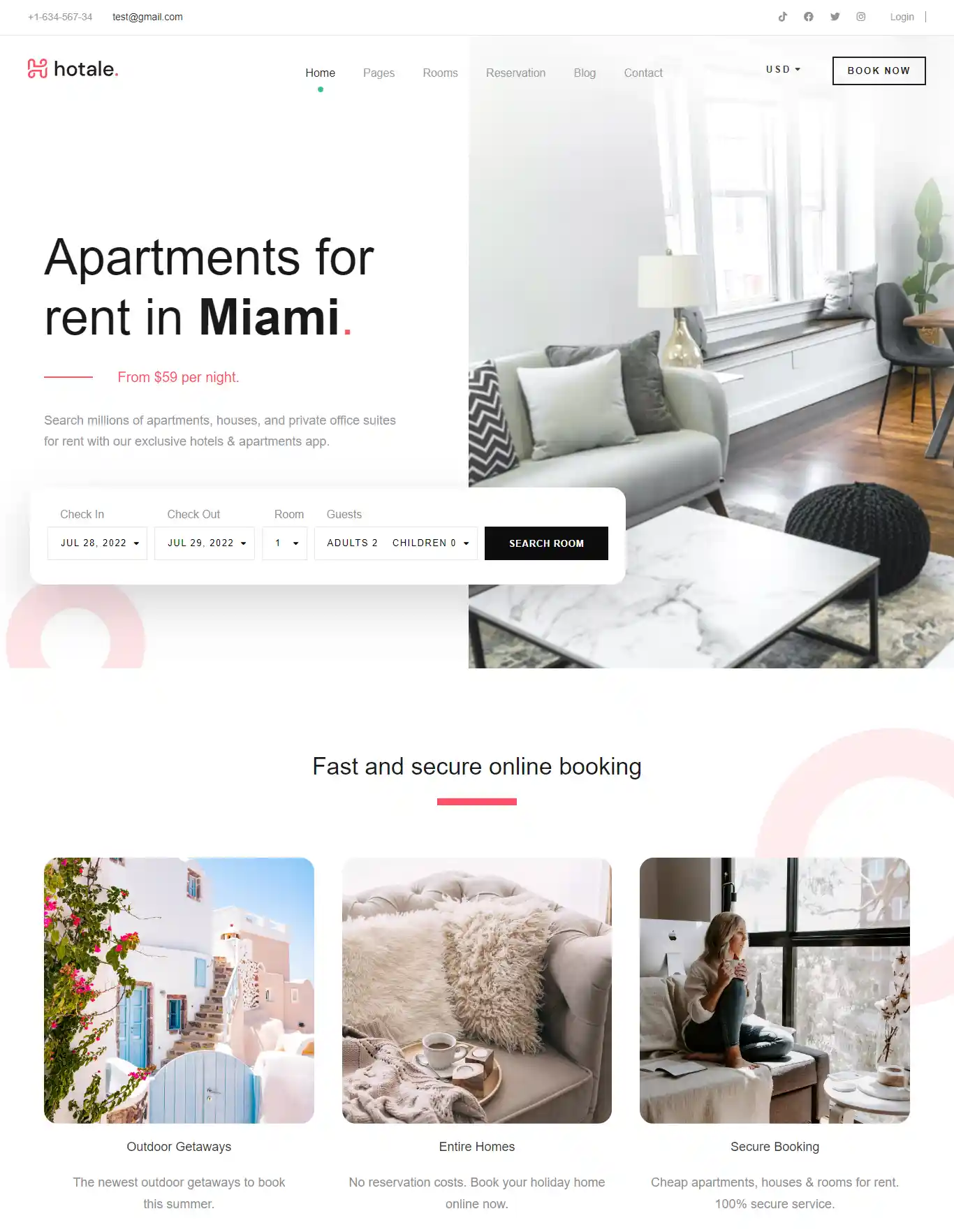 Holate – Giao diện website căn hộ cho thuê hình đại diện