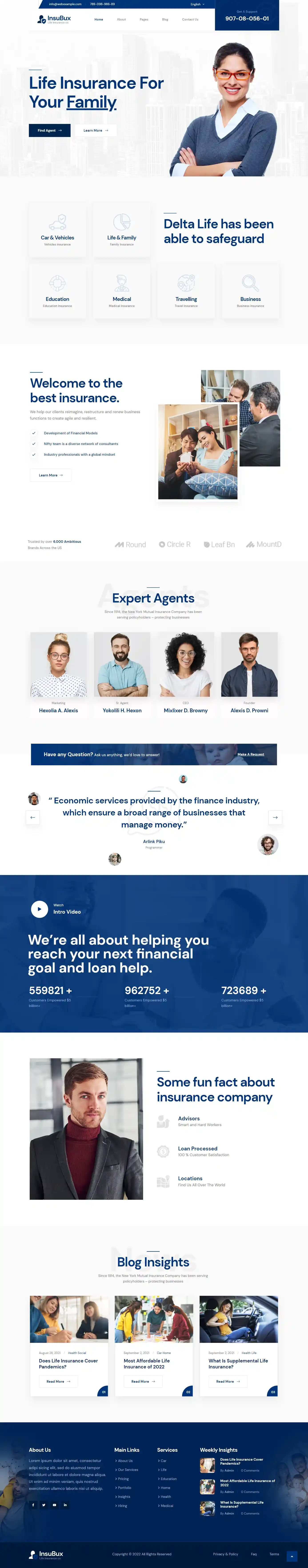 Insubux – Giao diện website bảo hiểm chuyên nghiệp