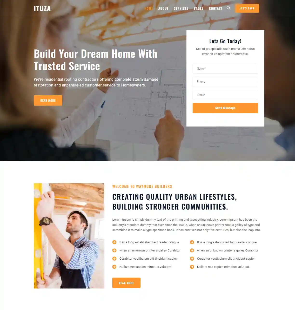 Ituza – Giao diện website xây dựng chuyên nghiệp hình đại diện