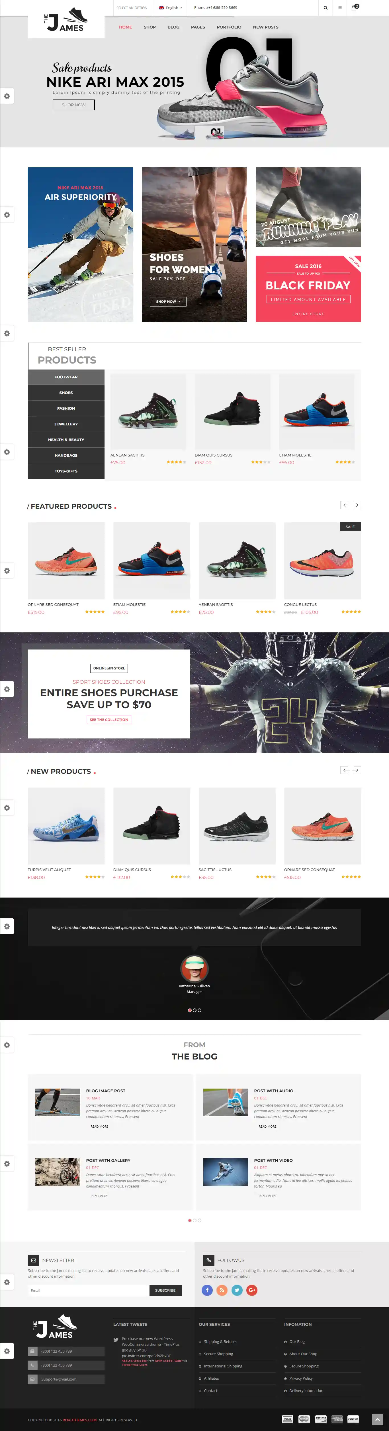 James - Giao Diện Web Giày Thời Trang & Nhập Khẩu Đẹp