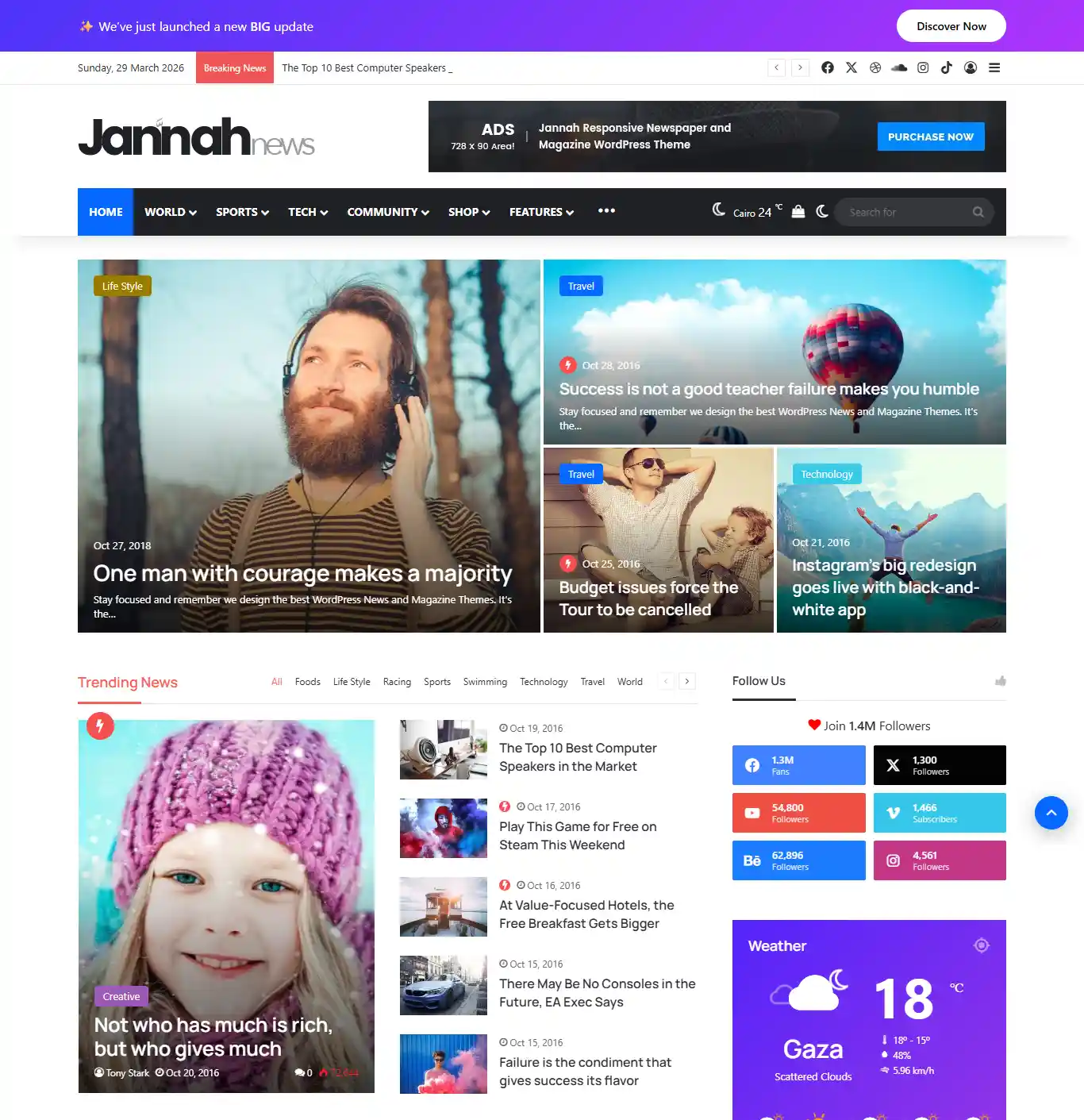 Jannah – Giao diện báo chí hiện đại, chuẩn SEO hình đại diện