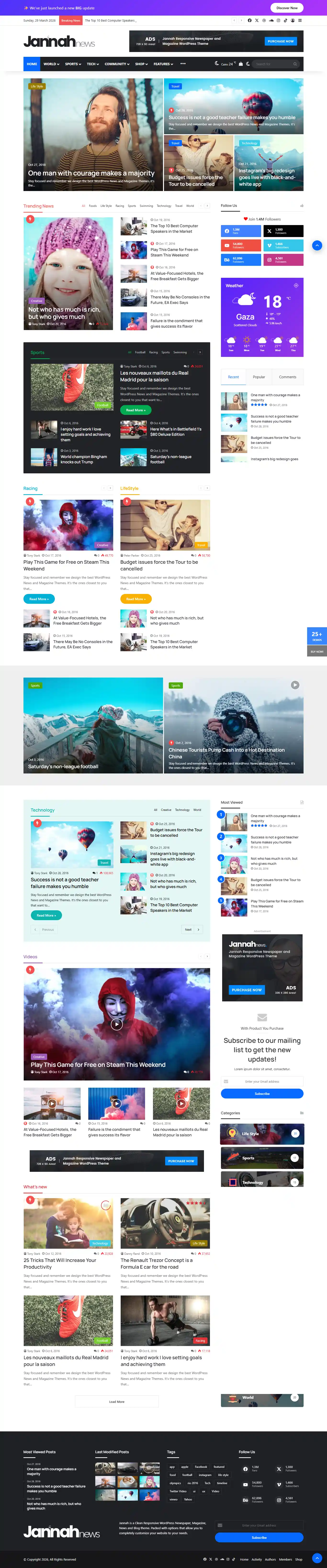 Jannah – Giao diện báo chí hiện đại, chuẩn SEO