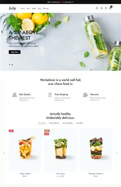 July - Giao Diện Web Trái Cây & Nước Ép Đẹp Chuẩn SEO hình đại diện