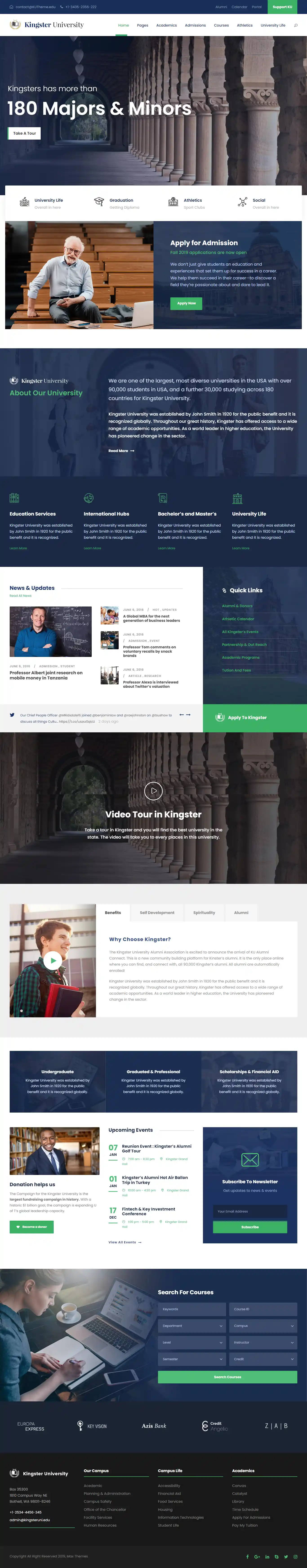 Kingster: Mẫu Website Đại Học & Cao Đẳng Sang Trọng