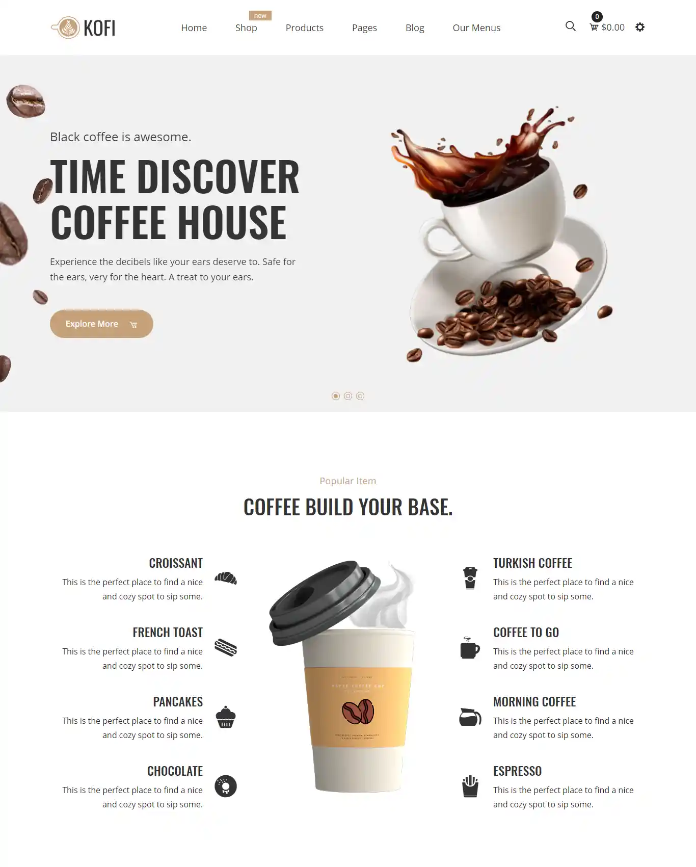 Kofi – Giao diện website tiệm cà phê hiện đại hình đại diện