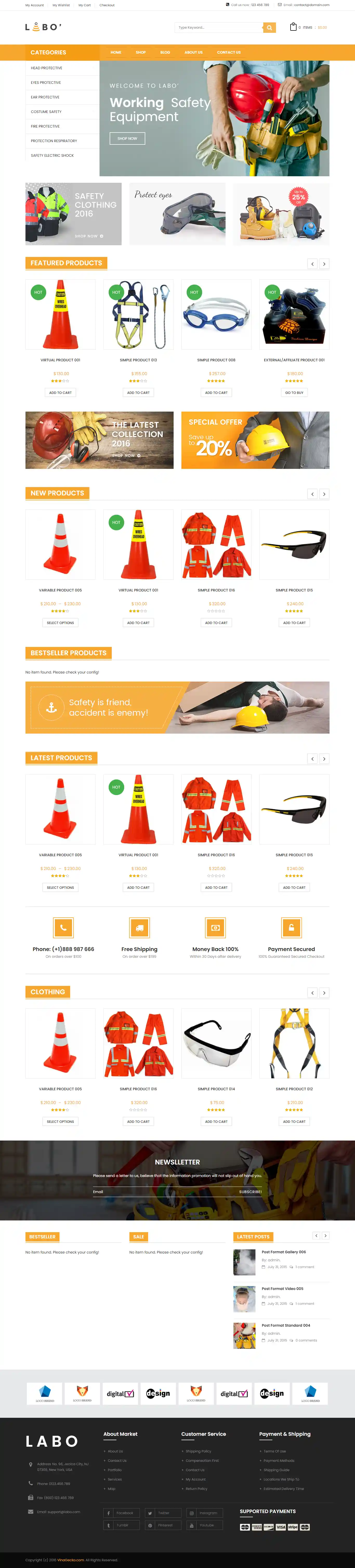 Labo: Mẫu Website Bảo Hộ Lao Động Uy Tín & Chuyên Nghiệp