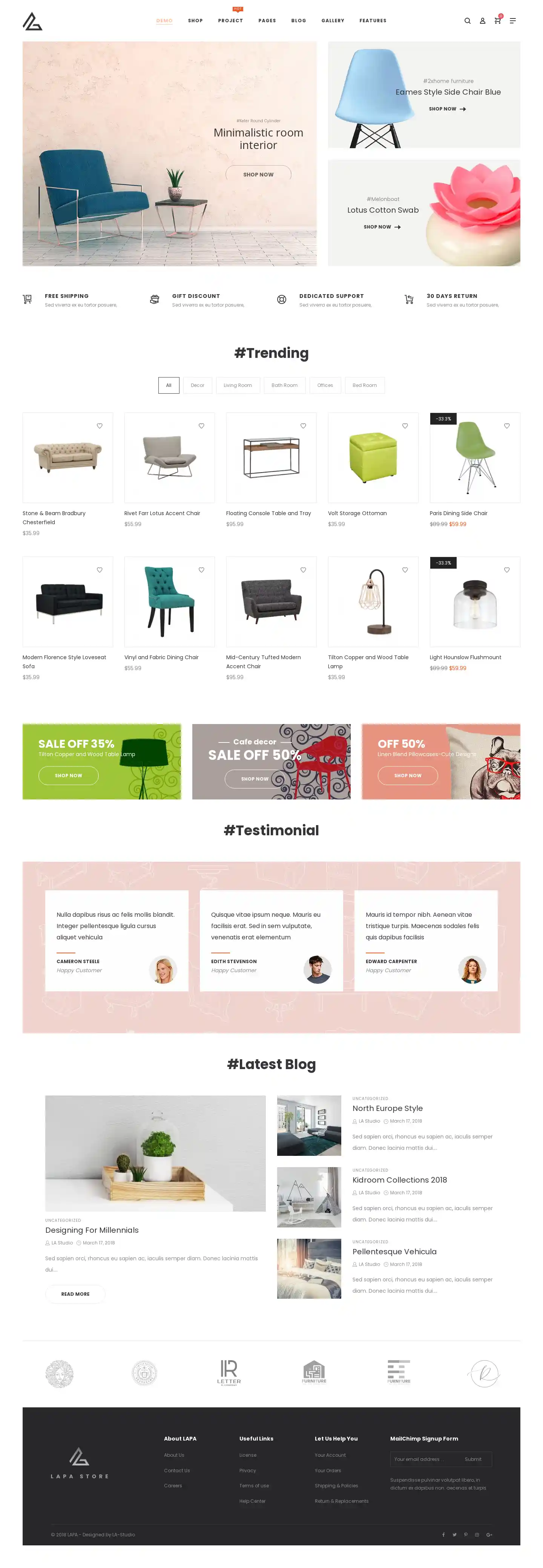 Lapa – Giao diện website nội thất hiện đại, chuẩn SEO