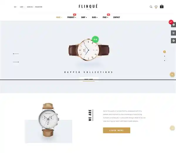 Leo Flinque: Mẫu Website Đồng Hồ Cao Cấp Nam Nữ Chuẩn SEO hình nền