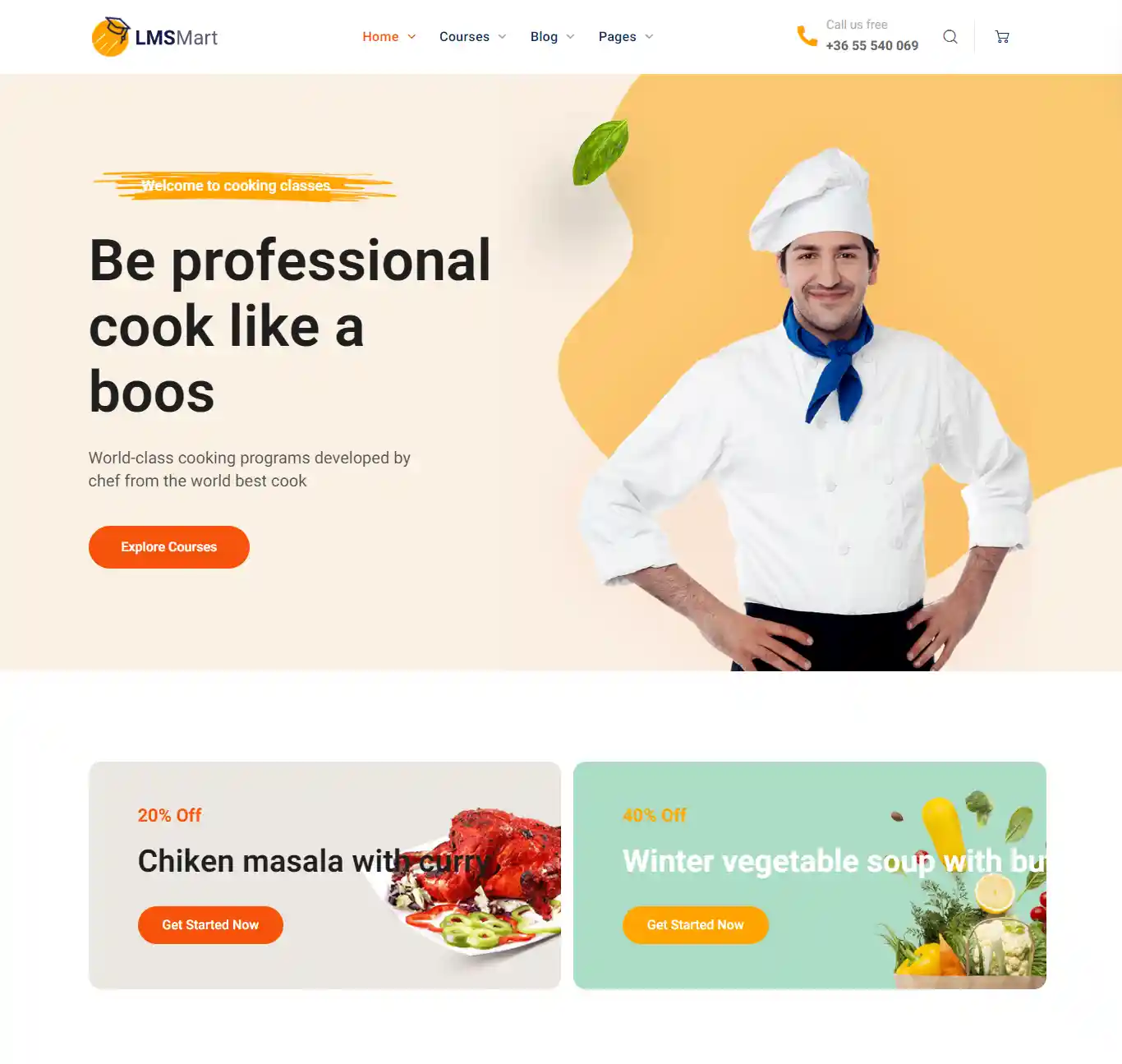 LMSMart - Mẫu Website Dạy Nấu Ăn, Đào Tạo Online hình đại diện