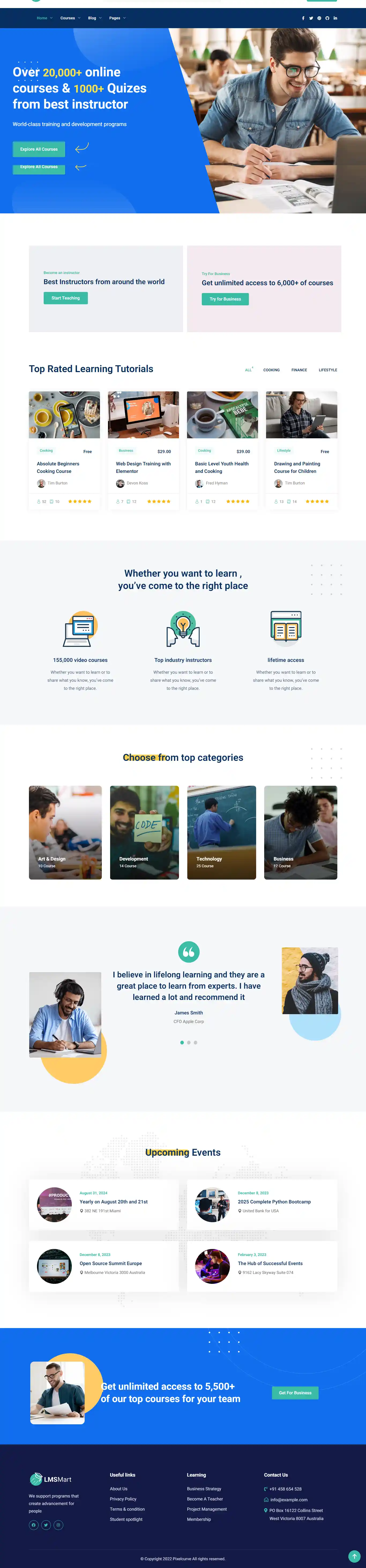 LMSMart: Mẫu Website Trường Đại Học & Cao Đẳng Chuyên Nghiệp