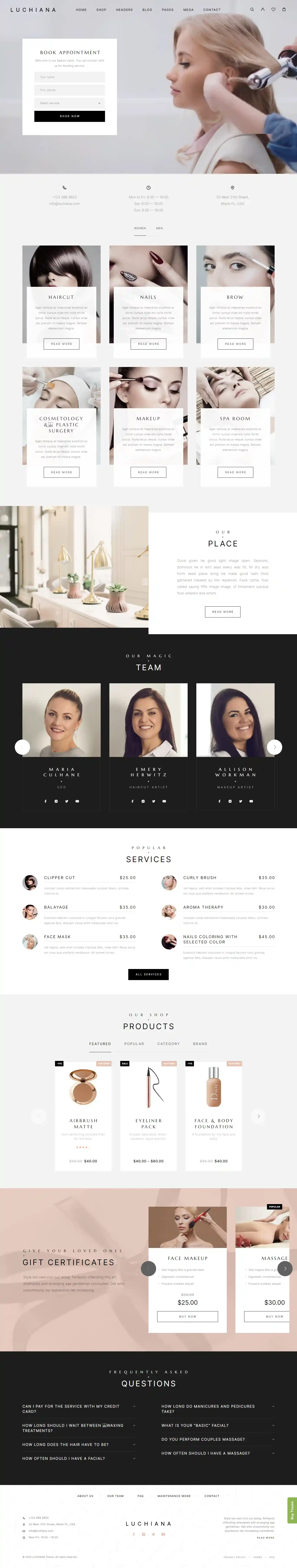 Luchiana - Giao Diện Web Tiệm Tóc Đẹp Chuẩn SEO