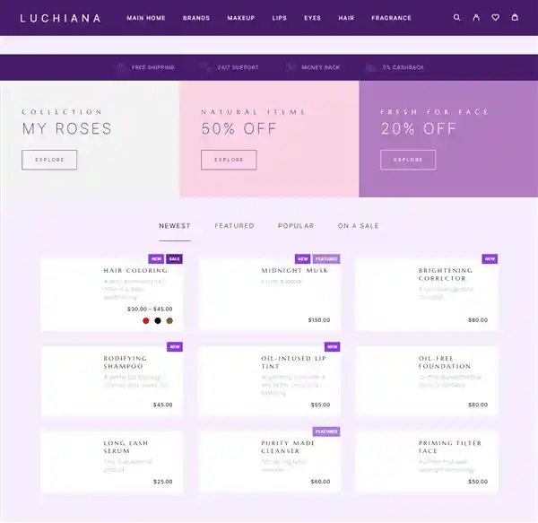 Luchiana: Mẫu Website Bán Mỹ Phẩm Cao Cấp & Organic Đẹp hình đại diện